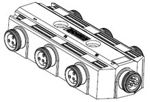 Product image for Woodhead 410P601 Mini-Change® MPIS, 3 Pole Female, 6 Ports, with 9 Pole Male Connector, with LEDs