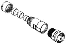 Product image for Woodhead CA4000-39 Quick-Change® Female Field Attachable, 4 Pole, Straight