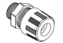 Product image for Woodhead 5534BLK MAX-LOC® Strain Relief Cord-Sealing Grip, 1/2" NPT, Straight Male, Cable Diameter 14.27-15.88mm (.562-.625"), Polyester