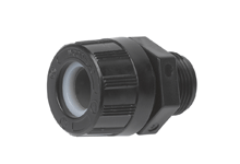Product image for Woodhead 5538WBLK MAX-LOC® Strain Relief Cord-Sealing Grip, 3/4" NPT, Straight Male with O-Ring, Cable Diameter 12.70-15.88mm, Polyester