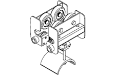 Product image for Woodhead 0638610 I-Beam Festoon Intermediate Car 638 S6, for 6.0" I-Beam, Urethane Wheels
