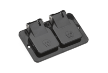 Product image for Woodhead 3056BLK Super-Safeway® Multiple Outlet Coverplate, Duplex Flip Lid, Black