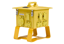 Product image for Woodhead DY5-6E1H Super-Safeway Portable Power Distribution Box, Feed-Thru, (6) GFCI Protected NEMA 5-20 Duplex Receptacles, (1) NEMA L6-30 Locking Receptacle, NEMA Type 3R Rainproof