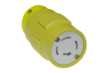 Product image for Woodhead 2709 Super-Safeway® Connector with Locking Blade, 4 Pole/4 Wire, Non-NEMA, 208V, Cord Grip Body Size F4