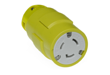 Product image for Woodhead 2747 Super-Safeway® Connector with Locking Blade, 2 Pole/3 Wire, NEMA L5-20, 125V