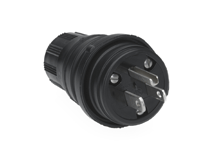 Product image for Woodhead 14W47BLK Watertite Extreme Plug 2 Pole/3 Wire, NEMA 5-15, 125V, Cord Grip Body Size F2, Black, Silicone Husk