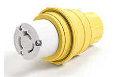 Product image for Woodhead 27W47MBWatertite® Connector for Male Receptacle, 2 Pole/3 Wire, NEMA L5-20, 125V, F3