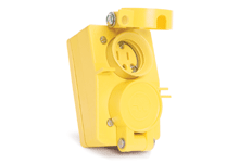 Product image for Woodhead 60W47DPLXWatertite® Receptacle with Duplex Flip Coverplate, 2 Pole/3 Wire, NEMA 5-15, 125V