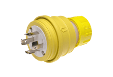 Product image for Woodhead 26W09Watertite® Plug with Locking Blade, 4 Pole/4 Wire, Non-NEMA, 208V, Cord Grip Body Size F4