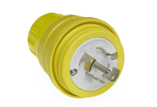 Product image for Woodhead 26W10Watertite® Plug with Locking Blade, 4 Pole/5 Wire, Non-NEMA, 600V Grounding Tab, Cord Grip Body Size F4