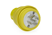 Product image for Woodhead 26W82Watertite® Plug with Locking Blade, 4 Pole/5 Wire, NEMA L22-20, 3 - 480V, Cord Grip Body Size F3 W