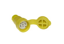 Product image for Woodhead 27W10Watertite® Connector with Locking Blade, 4 Pole/5 Wire, Non-NEMA, 600V Grounding Tab, Cord Grip Body Size F4