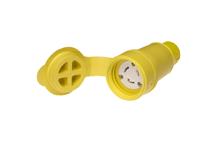 Product image for Woodhead 27W48Watertite® Connector with Locking Blade, 2 Pole/3 Wire, NEMA L6-20, 250V, Cord Grip Body Size F3