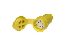 Product image for Woodhead 27W49Watertite® Connector with Locking Blade, 2 Pole/3 Wire, NEMA L7-20, 277V, Cord Grip Body Size F3
