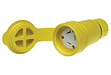 Product image for Woodhead 29W49Watertite® Connector with Locking Blade, 2 Pole/3 Wire, NEMA L7-30, 277V, Cord Grip Body Size F4