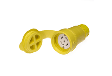 Product image for Woodhead 29W82Watertite® Connector with Locking Blade, 4 Pole/5 Wire, NEMA L22-30, 3 - 480V, Cord Grip Body Size F4 W