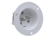 Product image for Woodhead 1404MB Safeway® Flanged Inlet, 2 Pole/2 Wire, NEMA 1-15, 125V