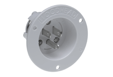 Product image for Woodhead 1447MB Safeway® Flanged Inlet, 2 Pole/3 Wire, NEMA 5-15, 125V