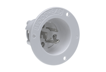 Product image for Woodhead 2447MB Safeway® Flanged Inlet with Locking Blade, 2 Pole/3 Wire, NEMA L5-15, 125V