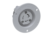 Product image for Woodhead 2534MB Safeway® Flanged Receptacle with Locking Blade, 2 Pole/3 Wire, NEMA L7-15, 277V