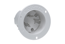 Product image for Woodhead 2847MB Safeway® Flanged Inlet with Locking Blade, 2 Pole/3 Wire, NEMA L5-30, 125V