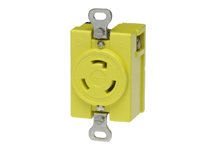 Product image for Woodhead 4748CR Safeway® Single Heavy Duty Corrosion-Resistant, Spec - Grade Receptacle, 2 Pole/3 Wire, NEMA L6-20, 250V