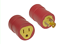 Product image for Woodhead 00136 Safeway® Adapter NEMA 5-15 Receptacle - Female End 15A/125V, Non-NEMA Plug - Male End, with Locking Blade, 15A/125V