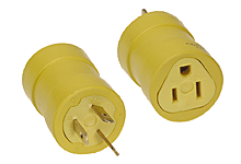 Product image for Woodhead 1702 Safeway® Adapter NEMA 5-15 Receptacle - Female End 15A/125V, Non-NEMA Plug - Male End, 15A/125V