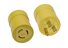 Product image for Woodhead 1708 Safeway® Adapter Non-NEMA Receptacle - Female End, 15A/125V, NEMA 5-15 Plug - Male End, 15A/125V