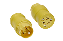 Product image for Woodhead 1733 Safeway® Adapter NEMANEMA 5-20 Receptacle - Female End 15A/125V, R&S Pins Plug - Male End, 20A/125V