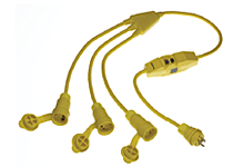 Product image for Woodhead 26W47-W-INWatertite® Standard Molded W Cordset, 2 Pole/3 Wire SJOW Cordset, Cordset Length 0.91m (3.0' ), NEMA L5-20, 125V, Inline GFCI