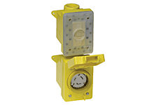 Product image for Woodhead 67W47GFWatertite® Duplex GFCI Receptacle, 2 Pole/3 Wire, NEMA L5-20, 125V