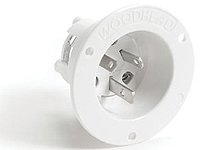 Product image for Woodhead 1407MB Safeway® Flanged Inlet, 3 Pole/3 Wire, Non-NEMA 15A/125V, 10A/250V
