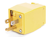 Product image for Woodhead 14F47 Safeway® Individually Fused Plug, 2 Pole/3 Wire, NEMA 5-15, 125V, Yellow