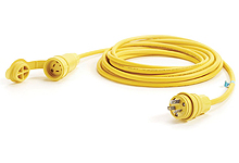 Product image for Woodhead 14W07A163Watertite® Cordset 16 Gauge SOOW, 3 Pole/3 Wire, Cordset Length 7.62m (25.0' ), Non-NEMA 15A/125V, 10A/250V