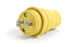 Product image for Woodhead 26W07 Watertite Extreme Plug, 2 Pole/2 Wire, NEMA L2-20, 250V, Cord Grip Body Size F2, Silicone Husk