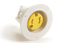 Product image for Woodhead 2504MB Safeway® Flanged Receptacle with Locking Blade, 2 Pole/2 Wire, NEMA L1-15, 125V