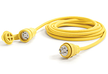 Product image for Woodhead 28W75A104Watertite® Cordset, 10 Gauge SOOW, 3 Pole/4 Wire, Cordset, Length 7.62m (25.0' ), NEMA L15-30, 3 - 250V W