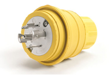 Product image for Woodhead 26W81Watertite® Plug with Locking Blade, 4 Pole/5 Wire, NEMA L21-20, 3 - 208V, Cord Grip Body Size F3 W