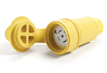 Product image for Woodhead 27W81BLKWatertite® Extra Hard Outdoor Connector With Locking Blade 4 Pole/5 Wire, NEMA L21-20, 3 - 208V, Cord Grip Body Size F3, Black W