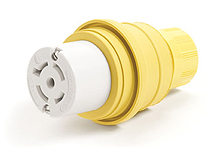 Product image for Woodhead 29W82MBWatertite® Connector for Male Receptacle with Locking Blade, Single Flip Coverplate, 4 Pole/5 Wire, Neman L22-30, 480V, 3 - F4 W