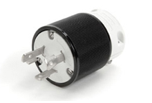Product image for Woodhead 28T08 Safeway® Plug with Locking Blade, 3 Pole/3 Wire, Non-NEMA, 250V