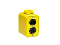 Product image for Woodhead 3001 Super-Safeway® Multiple Outlet Box, Standard Depth, 2-Sided, F2 (1/2") Cord Grip Body, with Flip Lids for (2) Duplex Receptacles