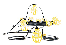 Product image for Woodhead 202SRL Pro-Yellow 150W Stringlight, 10 Sockets w/ Guards, 100ft (1301110023)