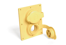 Product image for Woodhead 3266Watertite® Multiple Outlet Coverplate, (2) Single Receptacles, NEMA 5-15 15/20A