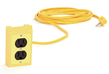 Product image for Woodhead 440 Safeway® Multiple Outlet Box, Rigid, Self-Extinguishing Vinyl, Nylon Cover, NEMA 5-15 Duplex