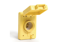 Product image for Woodhead 64W49Watertite® Male Plug Receptacle with Flip Coverplate with Locking Blade, 2 Pole/3 Wire, NEMA L6-15, 250V