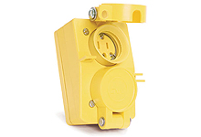 Product image for Woodhead 60W48DPLXWatertite® Duplex Receptacle with Flip Coverplate, 2 Pole/3 Wire, NEMA 6-20, 250V