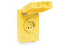 Product image for Woodhead 65W07Watertite® Receptacle Single Flip Coverplate with Locking Blade, 3 Pole/3 Wire, Non-NEMA 15A/125V, 10A/250V