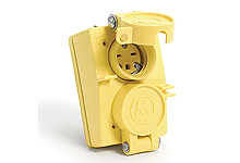 Product image for Woodhead 60W33DPLXWatertite® Duplex Receptacle with Flip Coverplate, 2 Pole/3 Wire, NEMA 5-20, 125V